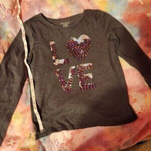 Girl's Sequin Love Shirt